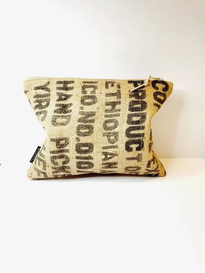 Recycled Burlap Oversized Clutch red print only