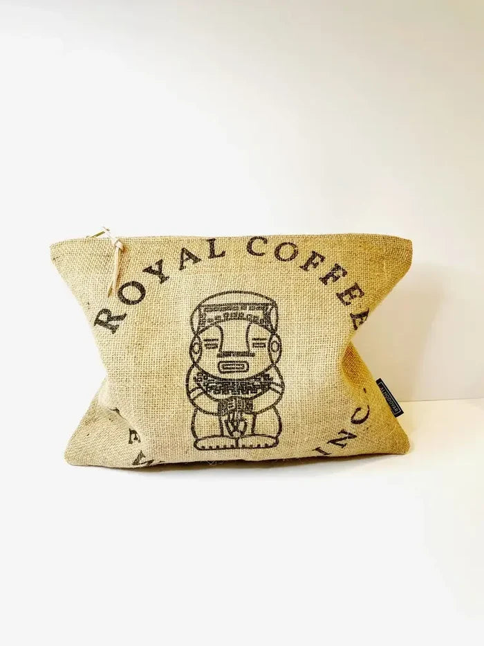 Recycled Burlap Oversized Clutch red print only