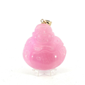 Rose Quartz Buddha Pendant with 14k gold bail