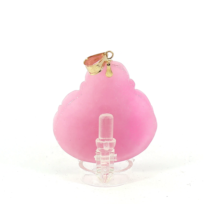 Rose Quartz Buddha Pendant with 14k gold bail