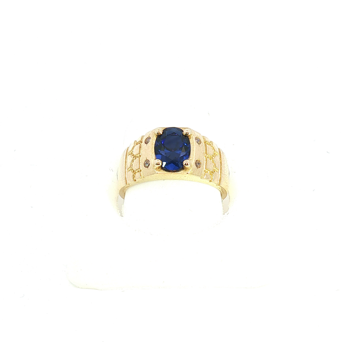 Royal Blue Gem Ring in Yellow Gold