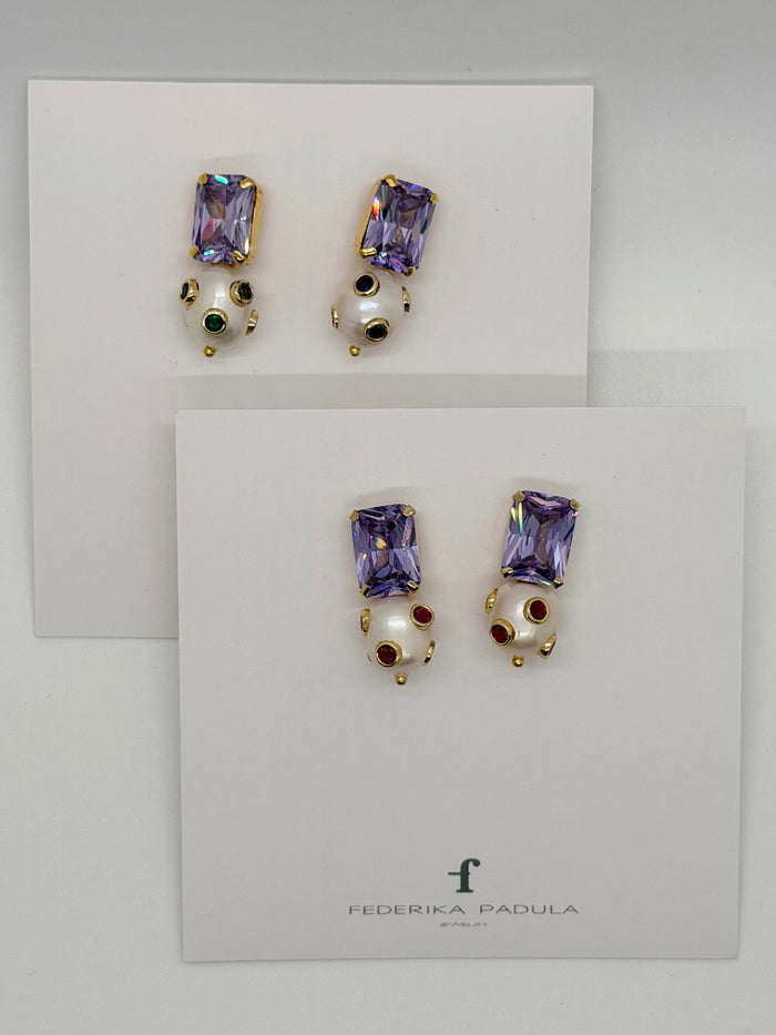 Royal Pearl Earring - Lavender