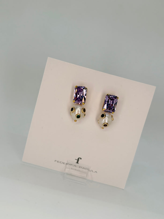 Royal Pearl Earring - Lavender
