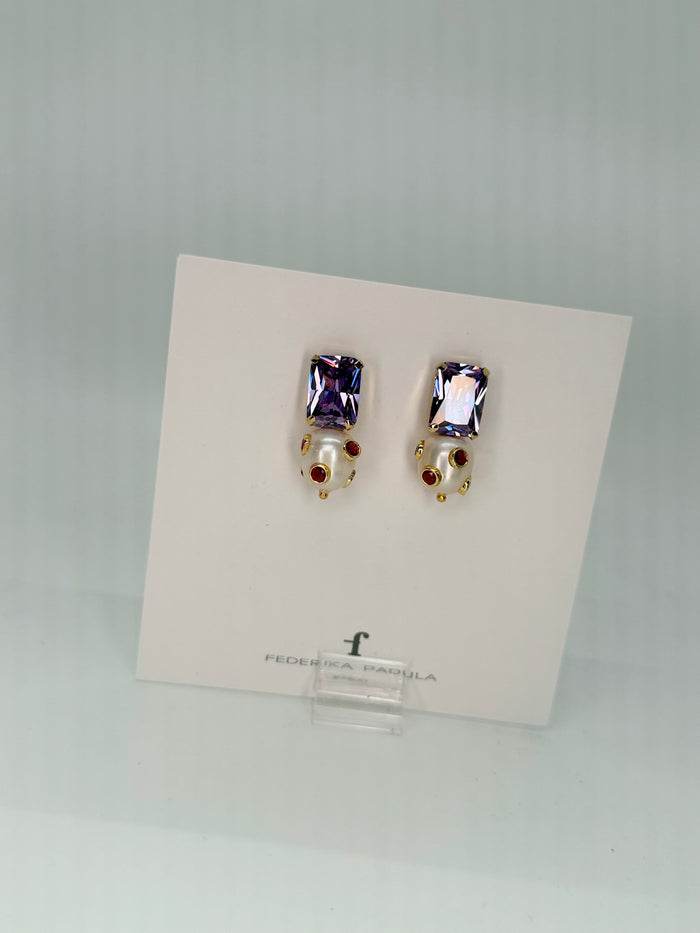 Royal Pearl Earring - Lavender