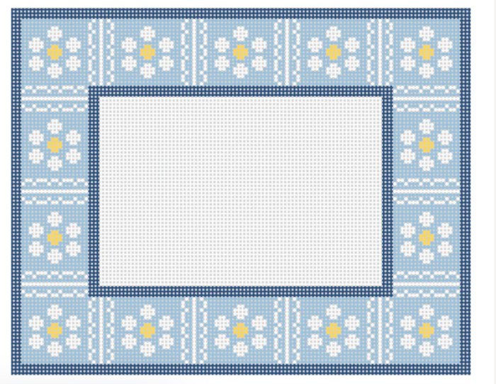 Scallop Daisy Frame Blue