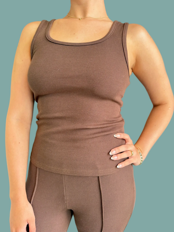 Scoop Neck Tank - Mocha
