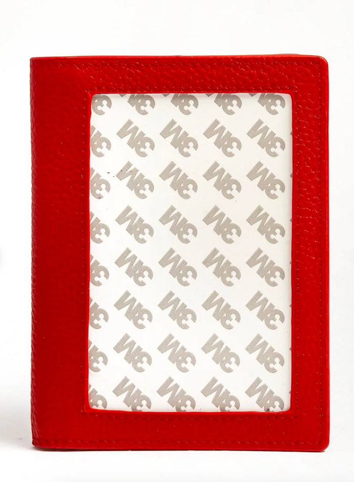 Self Finishing Passport Cover- Pebble Leather Red