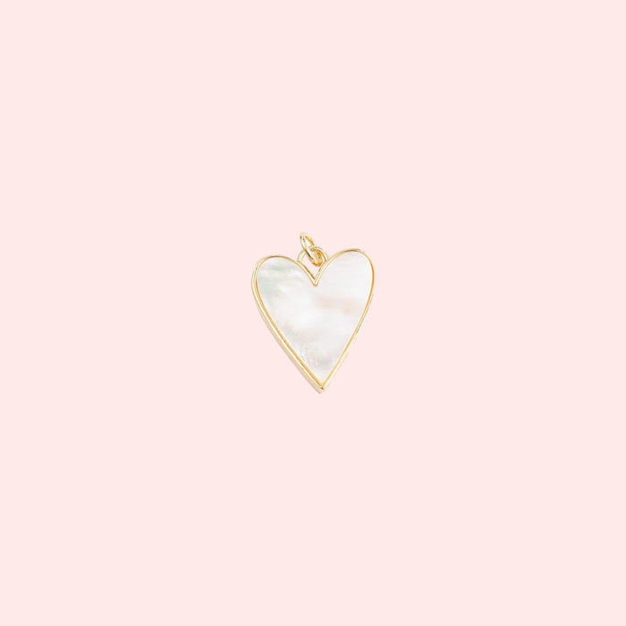 Shell Pearl Heart Charm