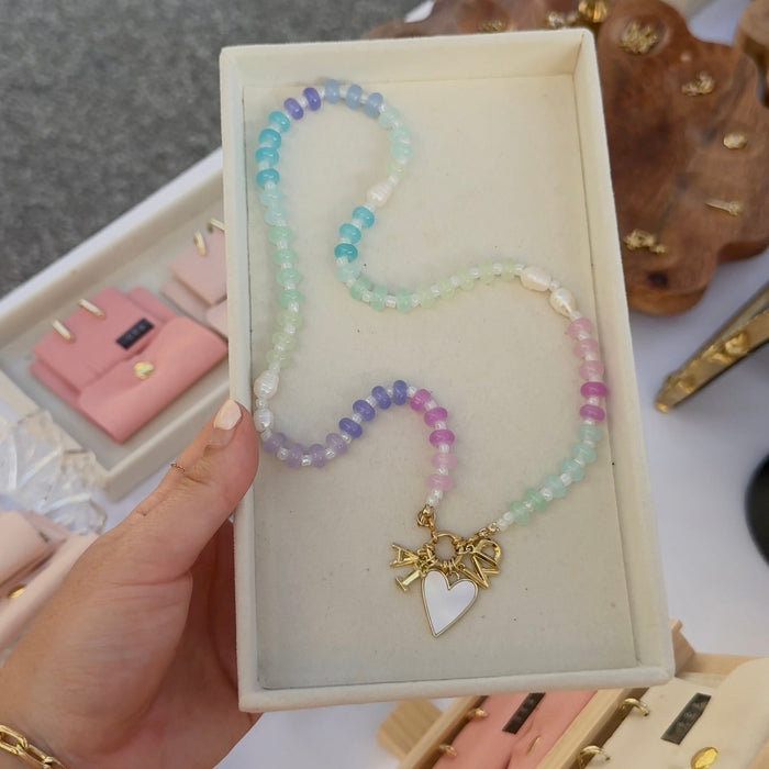 Shell Pearl Heart Charm