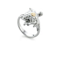 Sterling silver Hawaiian sea turtle ring with and 14K yellow gold accent, size 7, by Na Hoku. Item No. 45347