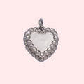 Silver Heart Cake Charm