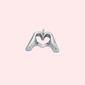 Silver Heart Hands Charm