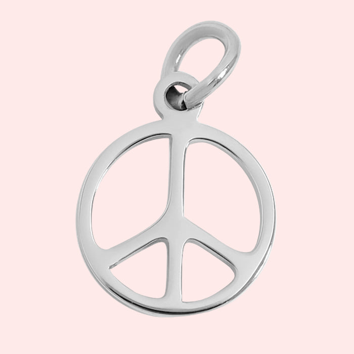 Silver Peace Sign Charm