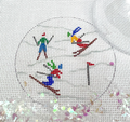Skiers on Sparkly White Slopes