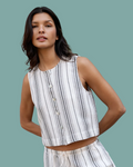 Sleeveless Button Front Top