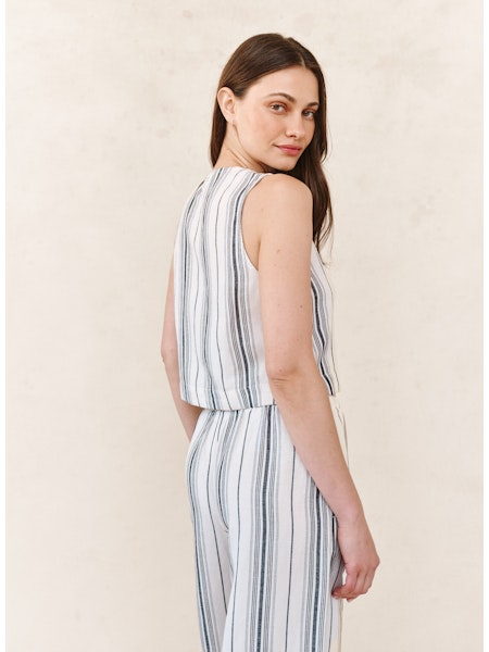 Sleeveless Button Front Top