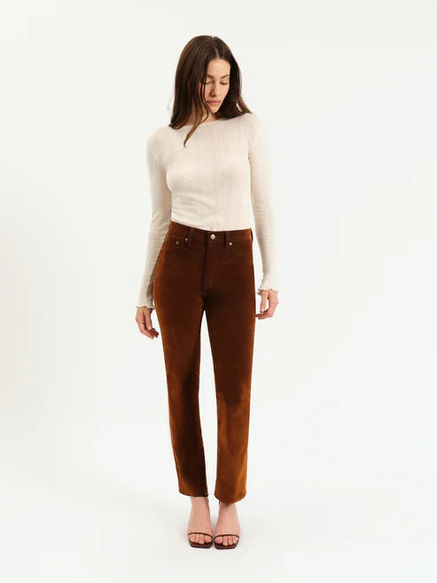 Smarty Pants High Rise Straight - Cognac