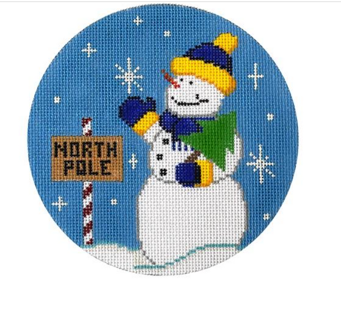 Snowman North Pole Round