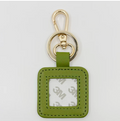 Square Leather Key Fob-Olive