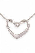 Stainless Steel Open Heart Pendant Necklace
