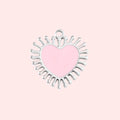 Stainless Steel Pink Sunray Heart Charm