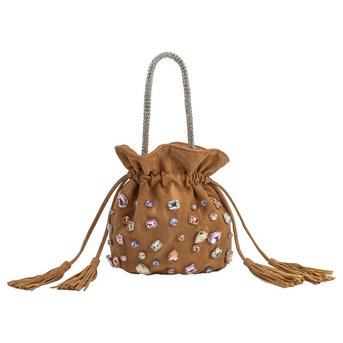 Starla Jewel Handle Bag - Tan