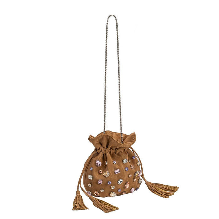 Starla Jewel Handle Bag - Tan
