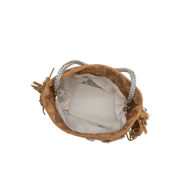 Starla Jewel Handle Bag - Tan