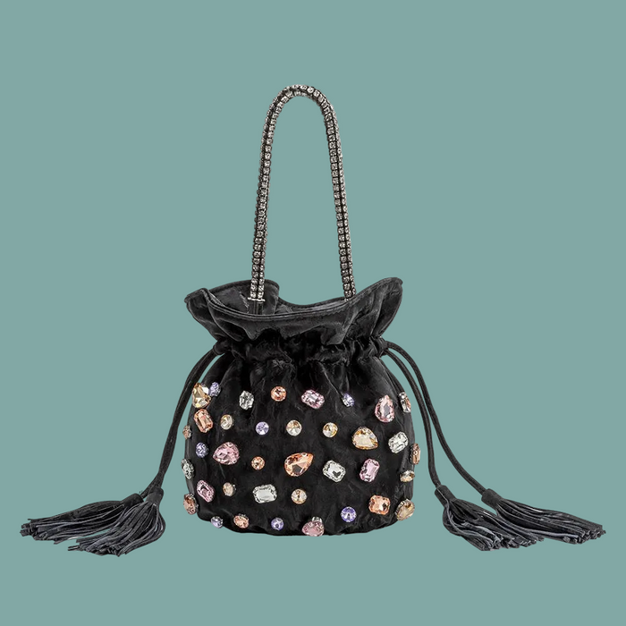 Starla Jewel Top Handle Bag - Black