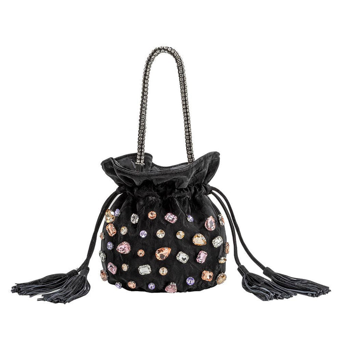 Starla Jewel Top Handle Bag - Black