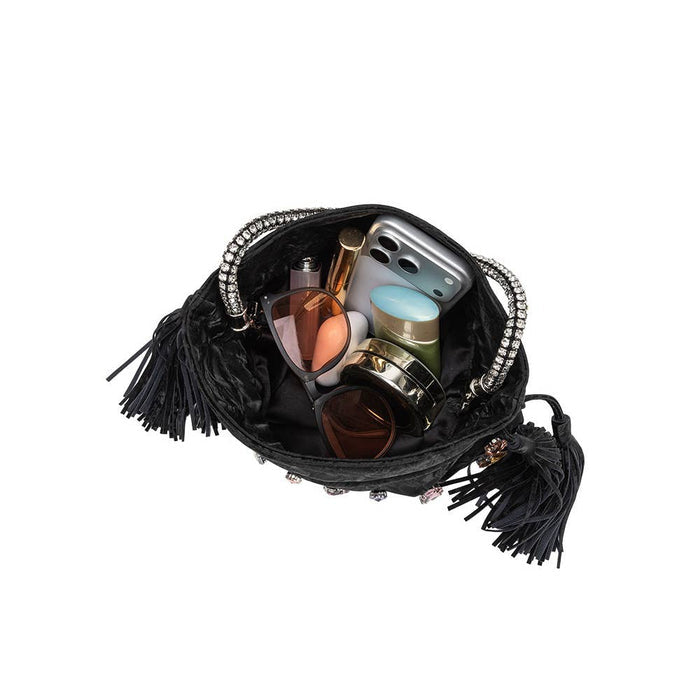 Starla Jewel Top Handle Bag - Black