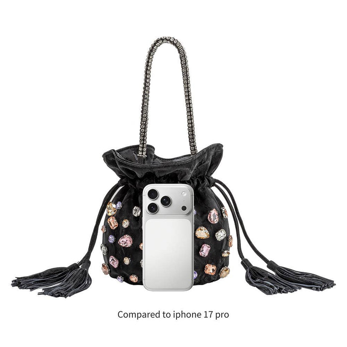 Starla Jewel Top Handle Bag - Black