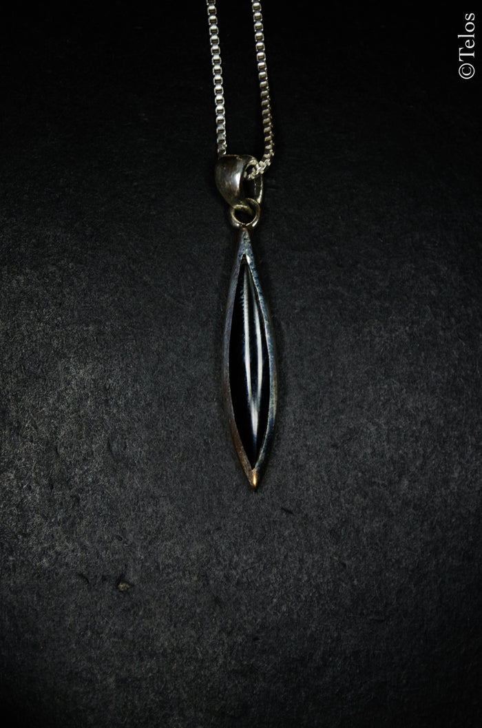 Sterling Silver black Obsidian Necklace