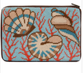 Stitch & Zip-Shells and Coral Purse/Cosmetic Case