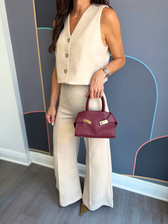 Suede Wide Leg Pant