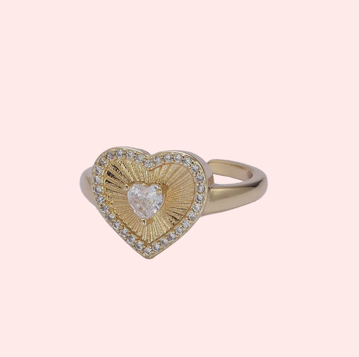 Sunburst Heart Ring