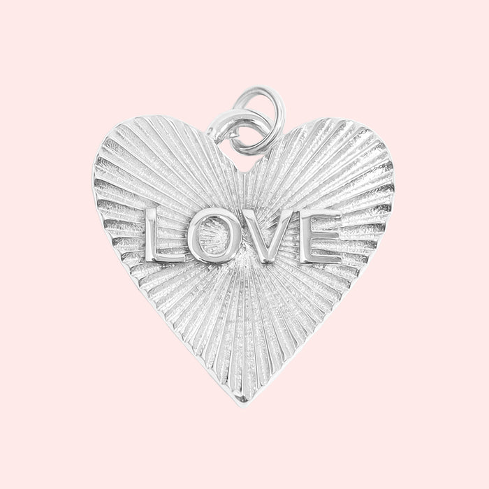 Sunburst Love Heart Charm