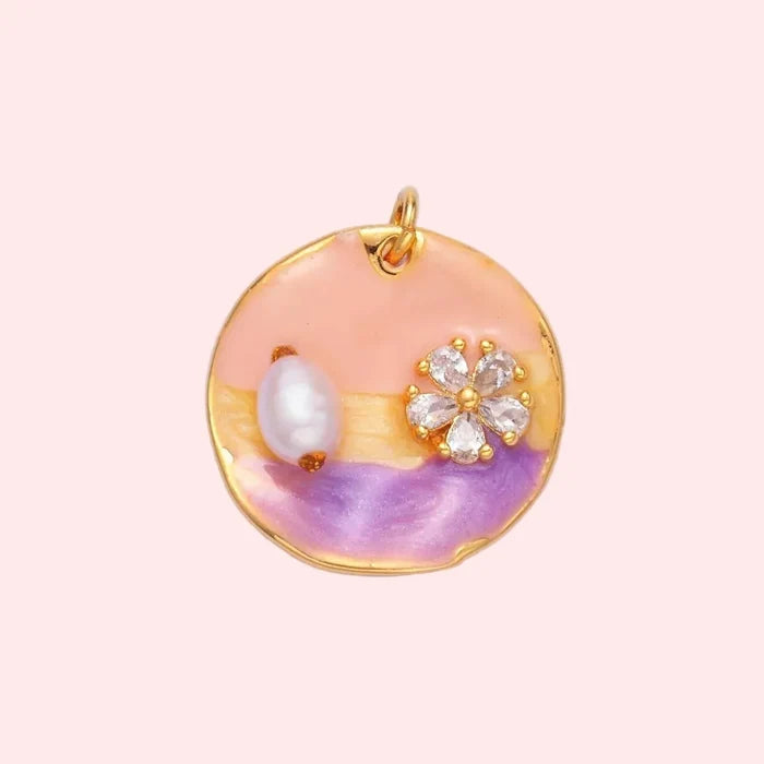 Sunset Pearl Charm