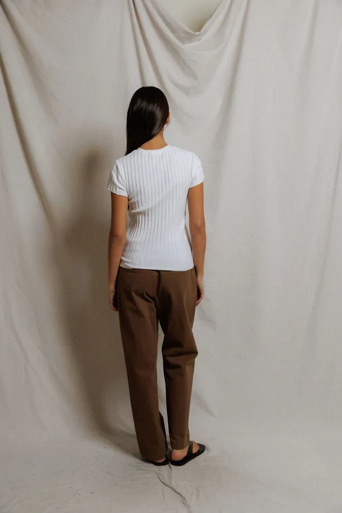 Suri Poorboy Rib Cap Sleeve Tee