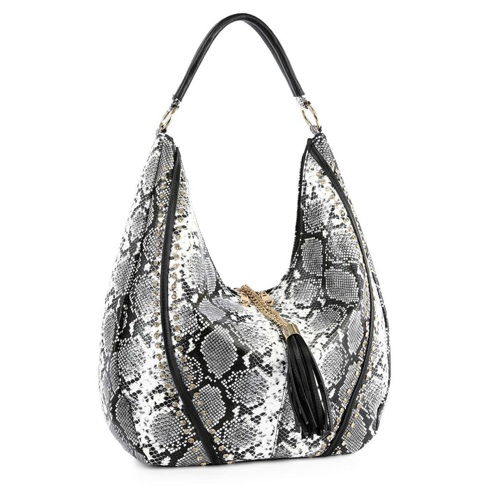 Tassel Accented Hobo Handbag
