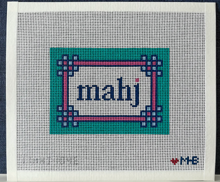 Teal Pink Floral Corner Mahjong Insert