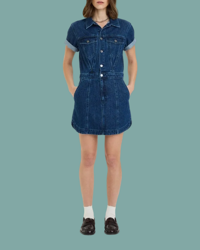 Topanga Rolled Short Sleeve Mini Dress