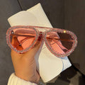 Trendy Rhinestone Pilot Sunglasses for Women