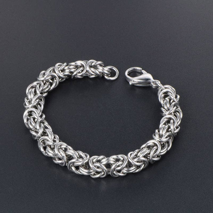 Trendy Woven Men's Titanium Steel Bracelet Punk Style Fashion Accessory