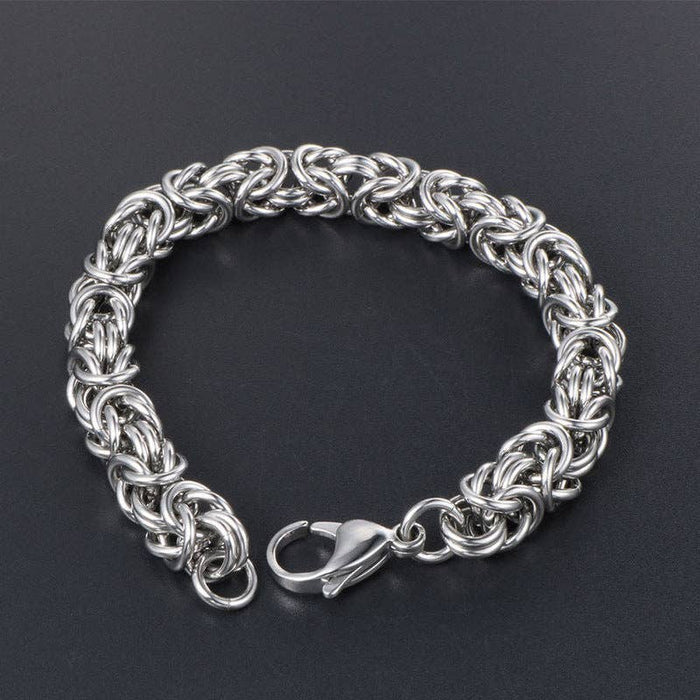 Trendy Woven Men's Titanium Steel Bracelet Punk Style Fashion Accessory