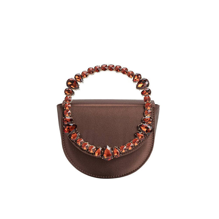 Trudie Satin Crossbody Bag - Chocolate