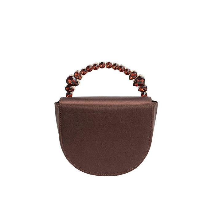 Trudie Satin Crossbody Bag - Chocolate