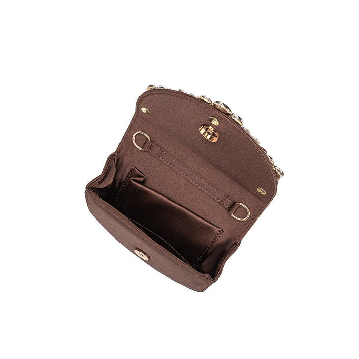 Trudie Satin Crossbody Bag - Chocolate