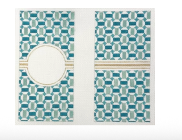 Turquoise Geometric Eyeglass Case
