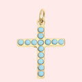 Turquoise Stone Cross Charm